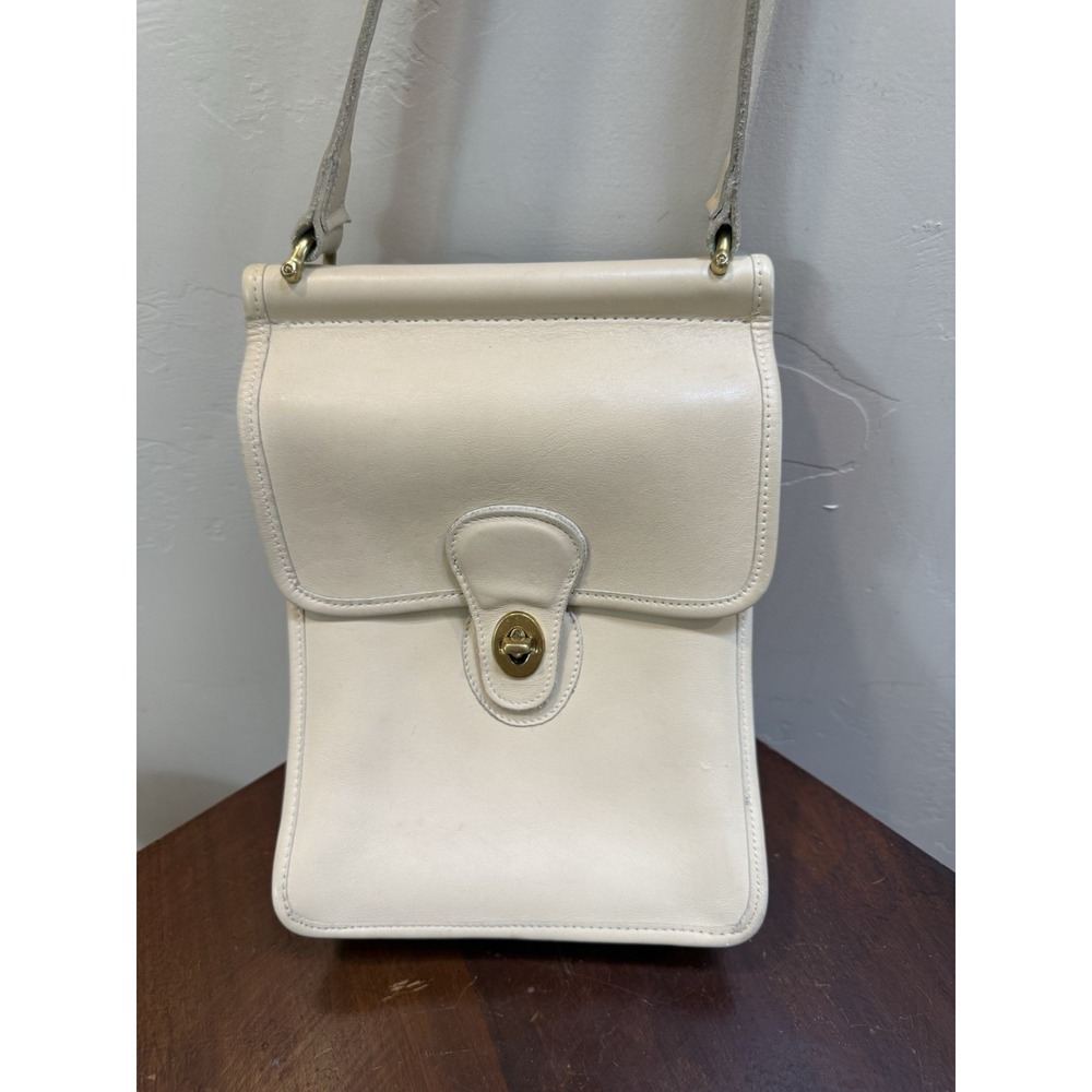 RARE Vintage Coach Murphy Bag 9930 Bone Cream Leather Crossbody USA VHTF